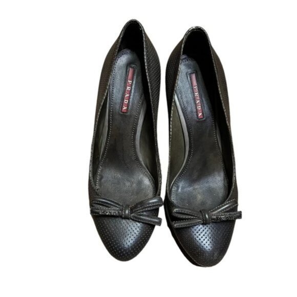 PRADA Bow‎ Pumps Heels Women Size 37.5 - Picture 2 of 9